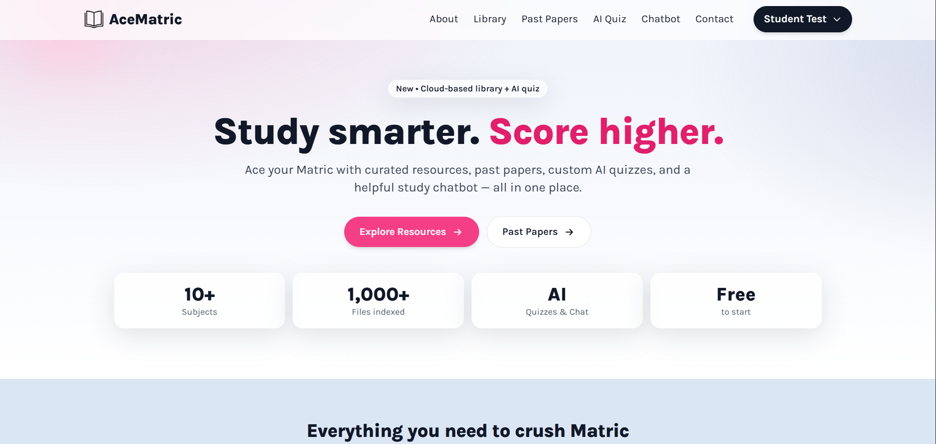 AceMatric education website designed and built by ZyroBit Digital