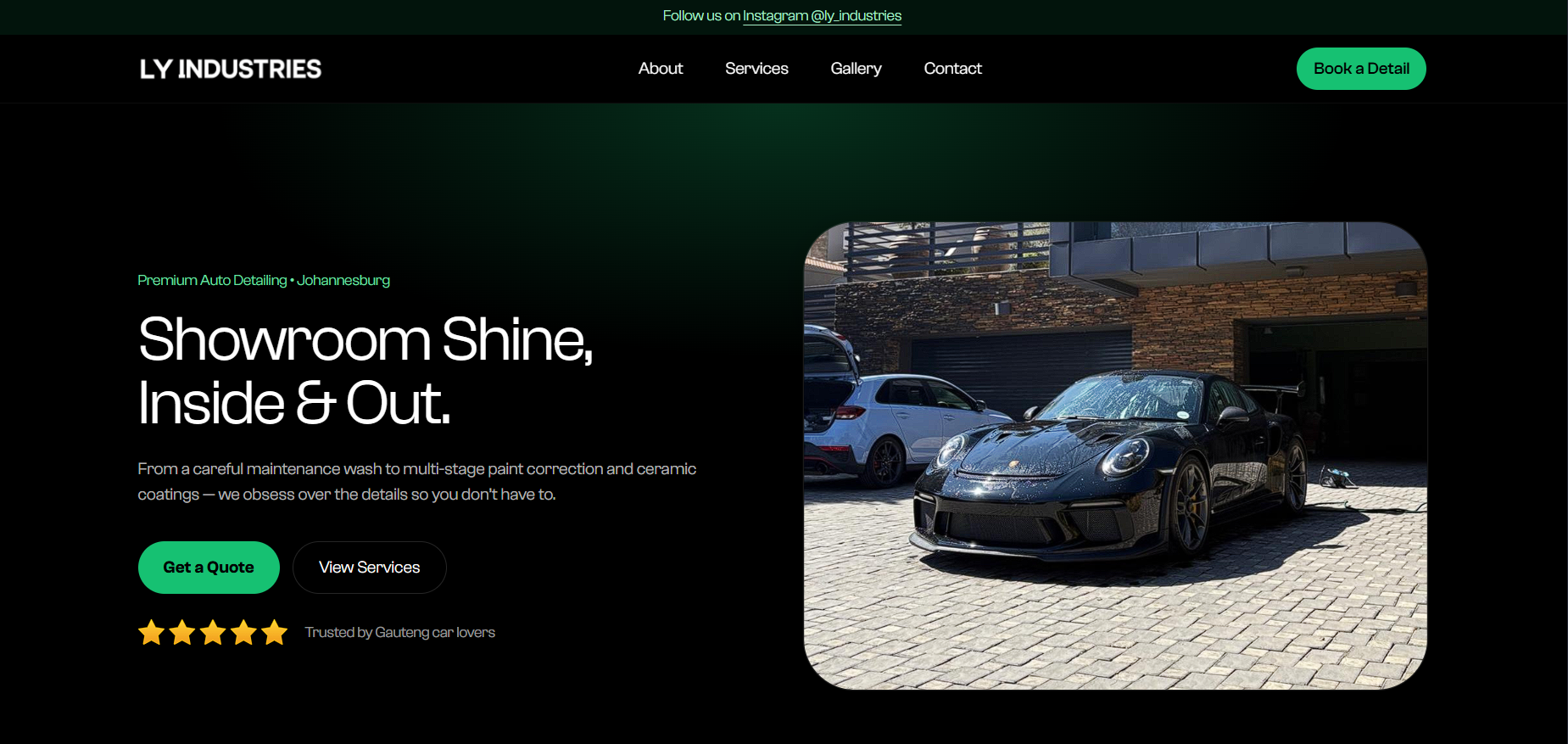 LY Industries automotive detailing website by ZyroBit Digital